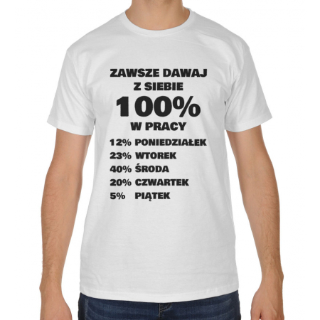 Koszulka męska dzień chłopaka Zawsze dawaj z siebie 100%